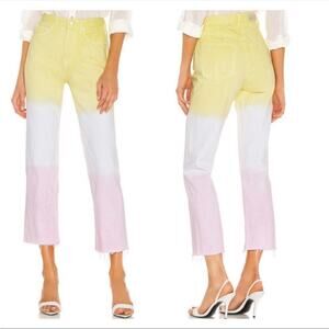 NWOT GRLFRND Mica Crop In Pink Crush High Waist Raw Hem Size 23